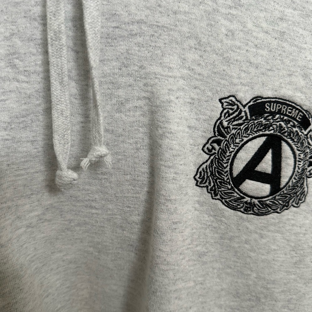 Supreme Anti Hooded Sweatshirt - Ash Grey - Size L - Picture 3 of 6